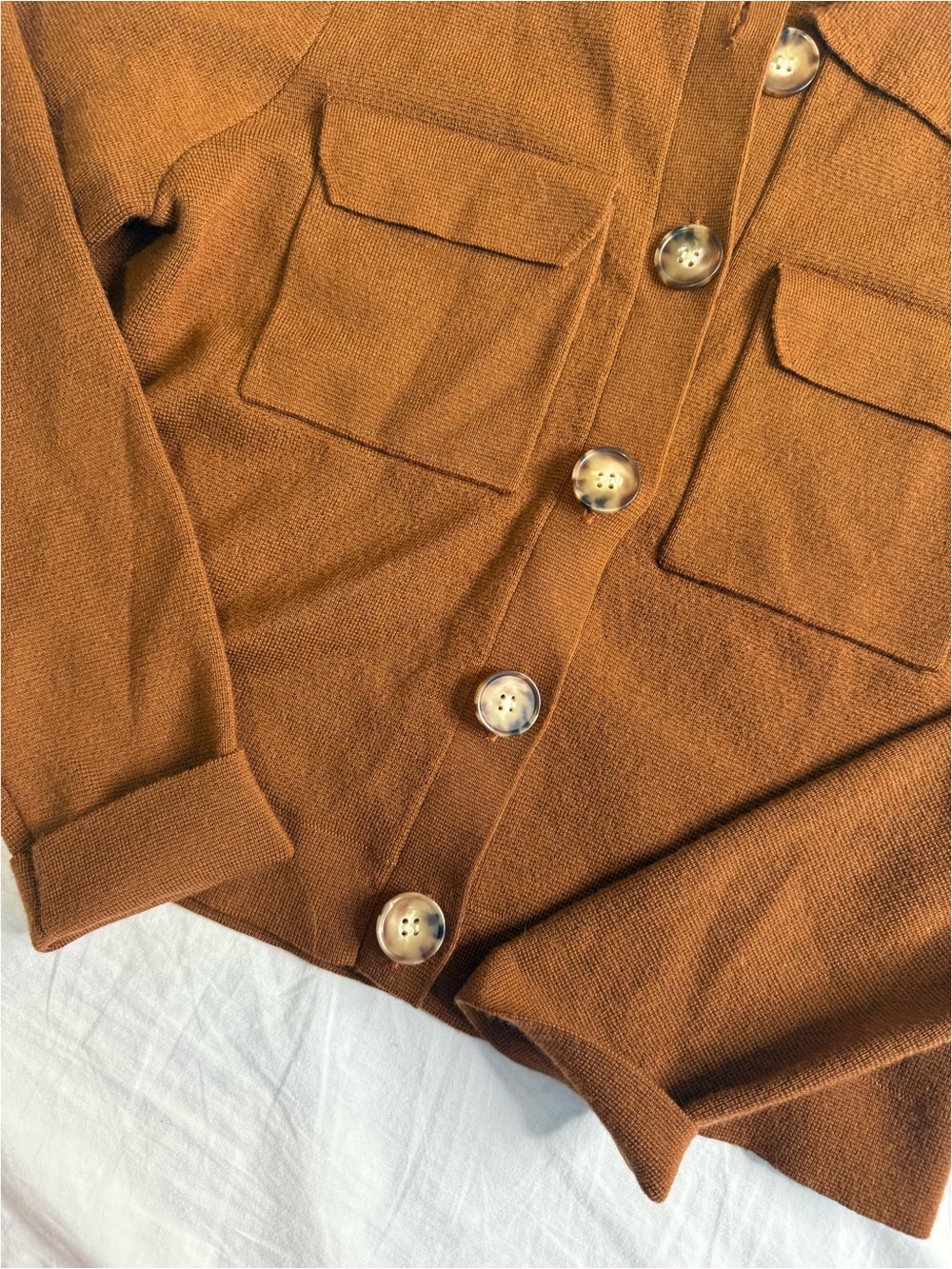 Brown Button-Front Jacket - Picture 3 of 5